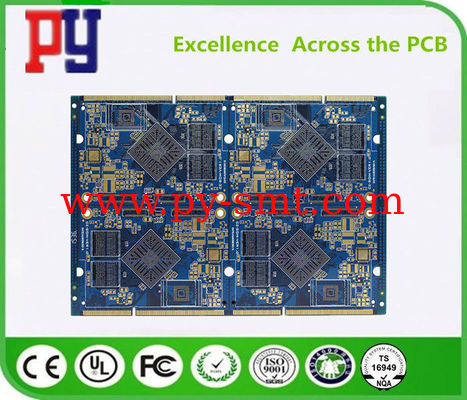 Blue 8 Layer Double Sided PCB Board 1.6MM Immersion Gold 0.25mm Hole ENIG Surface factory