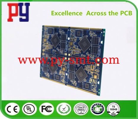 Blue 8 Layer Double Sided PCB Board 1.6MM Immersion Gold 0.25mm Hole ENIG Surface factory