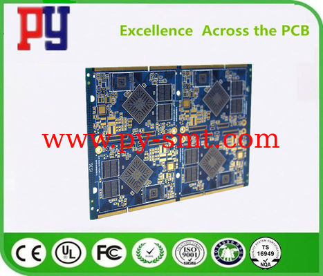 Blue 8 Layer Double Sided PCB Board 1.6MM Immersion Gold 0.25mm Hole ENIG Surface factory