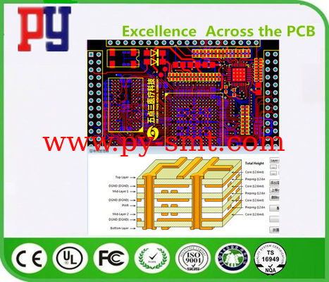 1OZ Copper Thickness Printed Circuit Board Prototype 8 Layer Red Solder Mask Color factory